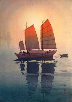 dappledwithshadow:  Hiroshi Yoshida (Japanese, 1876-1950)Sailing Boats, Morning  