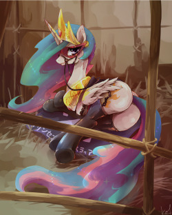 Celestia cosplays as the race horse &ldquo;Pink Pheromone&rdquo; from the infamous horse race series &ldquo;Japan World Cup&rdquo;.https://www.youtube.com/watch?v=1-l1WsuboB8