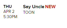 “Say Uncle”, the Steven Universe/Uncle Grandpa crossover special is now listed on TVGuide.com for April 2nd at 5:30pm (looks to be a half-hour episode as opposed to a quarter hour but I could be mistaken)