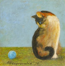 gertrudeabercrombie:  Siamese cat with blue ball. 1956