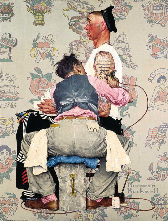 Norman rockwell tattoo painting