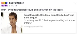atlasoftheclouds:  estimatey:  fuckyesdeadpool:  fvckthisreality:  Deadpool. Isn’t. A. Hetero.    “Deadpool is as straight as a pole in a strip club.”  Yeah, okay, buddy. Have you ever actually picked up a Deadpool comic?   fake geek boys 
