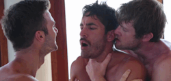 i-dream-of-lemuria:  dlubes:  vengefulgoddess728:  harryorgans:  two friends are trying to console him after a chicken nugget went down the wrong pipe. chew your food kids  looks more like an orgy  someones choking to death in this gif and you make a
