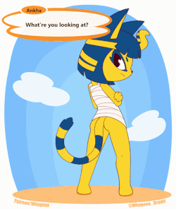 whygena-draws:  Got some Ankha today. I’m sure I’ve already mentioned how I like that the majority of villagers don’t wear pants. I really like that.[(Support me) Patreon][Twitter] - [Deviantart] - [Pixiv] - [Commission me!]