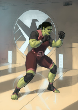 biram-ba-gallery:  She-Hulk. Okay, so here’s the thing. For a while now my fancast/headcanon #1 for this character, at least in terms of looks has been Valerie Adams. So I was trying to get this drawing to resemble her. Unfortunately it didn’t work