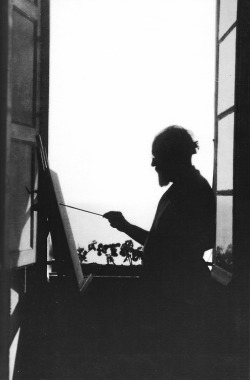   Matisse in his apartment in Nice, late 1910s.  