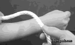 1st gif: The Bit Gag2nd gif: Prisoner Rope Cuffs3rd gif: Joining Ropes Shibari Style4th gif: Double Column Tie5th gif: Single Column Tie6th gif: The French Bowline Arm Shackle Gifs obtained from Rope Bondage GIFS Other useful &ldquo;How to Bind&rdquo;