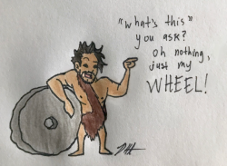 dancing-heart-pony:  Short, muscular Mark and his invention, the WHEEL!
