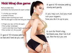 d-y-l-d-o-m:  Nicki Minaj, other celeb captions, (interactive, game, roll, dice game)