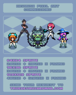 New pixelart commissions service is now open! if you are interested please send an e-mail to truedevirish@gmail.com. 