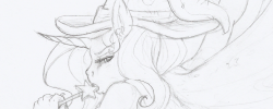 Teaser of a fun October sketch featuring Trixie, suggested by the-smiling-ponyThis will be the last time i can do a cannon character for a patreon pin up :&lt;;) no worries, i am sure i can make up for it.