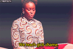 theunicornkittenkween:  cyberteeth:   Chimamanda Ngozi Adiche, We Should All Be Feminists  It still bothers me that they spelled “Truly” wrong. But meh. Still a forever-reblog.