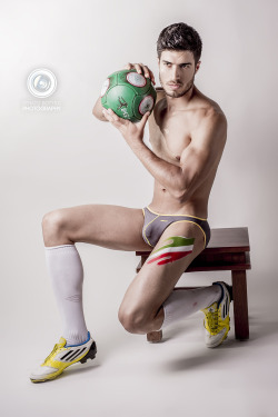 gay-soccer-lad:Keepy Uppy in his socks and boots