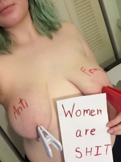 cuntforusing:The completed task, probably could’ve written bigger. I’ll eventually get the hang of the body writing. modern feminists look like modern
