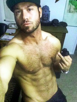 fuckyeahthehotness:  luke-winters:  brainjock:  This str8 hairybro could get the business all day! But with a cock like that, I’m sure he is the one doing the giving…bet he be fuckin’ the breaks off some pussy!  Hoooot  Chad White is fucking gorgeous
