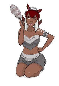 channeldulce: Dulce Patreon Exclusive: Sketch Weds.!! Dulce Maid Service!Her specialty is cleaning long thick pipes and all styles of carpets!! ;3Join Dulce’s Patreon! ^___^  &gt; u&lt; &lt;3