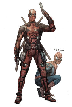 spyrale:  Deadpool &amp; Spider-Man by Jong Hwan