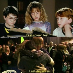 yourdailymovies:  First screen test and their last day on set together