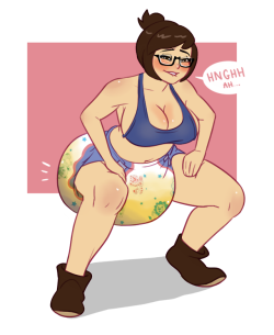 Mei squatting and grunting like a good girlCharacter is 18 !