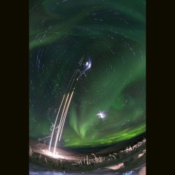 A Night at Poker Flat #nasa #apod #Alaska #mtex #mist #aurora #laser #science #space #astronomy