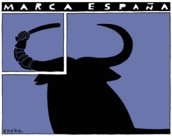 peloton69:  finofilipino:  Una docena de viñetas de Eneko para retratar la ‘Marca España’     Marca Espania
