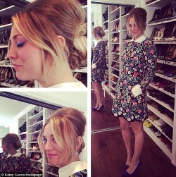 hollygossip:  Kaley Cuoco sweeps her hair into Brigitte Bardot-style beehive and wears floral mini dress for ‘bridal shower’ with friends and family | Mail Online  The actress hosted what was thought to be her bridal shower brunch with her closest