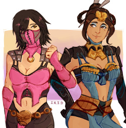 zxid:AU where they get along for the anon who requested Kitana and Mileena being sisterly (?), hope you like it !! [and don’t mind me drawing it just today]