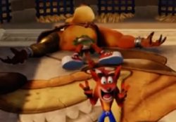 In the newest version of Crash Bandicoot Tiny Tiger looks so cool, but when he jumps around or gets knocked over with his crotch facing the camera you can plainly see. The big tough kitty likes his briefs.
