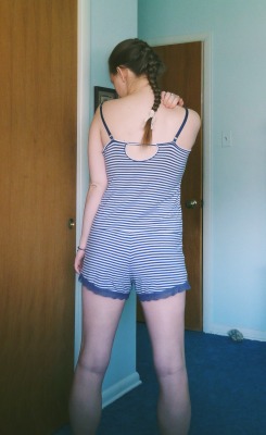 happy saturday! i figured since i haven’t submitted in a while i’d share this one with you. i absolutely love this pajama romper. it’s soooo comfy and i feel so cute in it!  xoxo, imaperfectpieceofass I must say that you also look quite cute in