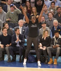 thee-culture: zamnwilson:  sebastianstanzone: Sebastian Stan attends Knicks game 11.22.2016  Sebastian who? Leslie Jones out here stealin the show ✌🏽️   I don’t even know who Sebastian is I thought this was a photo set for Leslie 