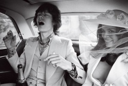 Mick and Bianca Jagger on their wedding day, 1971