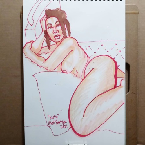 Zoom life drawing from the other day  5s to 20 min poses    Thanks @lifefiguredrawing For hosting  Thanks Katie @room926 For modeling  Markers 12&quot;x18&quot; paper . . . . . . . . #artistsofmassachusetts #paintersofig #paintersofinstagram #markers