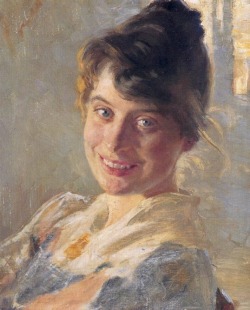 the-faces-of-art:  Peder Severin Krøyer, portrait of Marie Krøyer [his wife, born Marie Triepke], 1890 (x)   