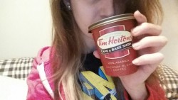harmonicarly:  So this is my night  Tim Hortons, X-Men t-shirt and hockey?That is just too damn cool!