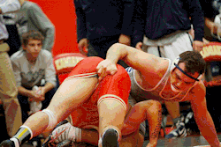 wrestlerinsinglet:  College wrestler butt grab gif