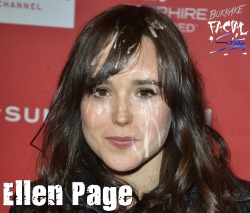 facialstars:  Ellen Page bukkake cum facial fake 