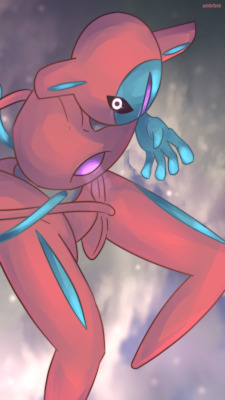 autobottesla:  Day 467 - Deoxys | デオキシスAll DNA has the potential to become Deoxys. The catalyst meteor that caused all life on Earth to form carried a virus. When that meteor entered the atmosphere, gamma rays caused the virus to fuse with some