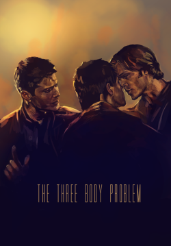 wifihunters:  Art for The Three Body Problem a TFWBB by kisahawklin ♥  Summary: Cas asks the Winchesters on a date. Yes, both of them.