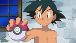 th3dm0n:  Ash Ketchum - After Workout Ash after working out with his Gliscor.Original Artwork (Screenshot) is from the Pokemon Diamond &amp; Pearl Anime Series, Episode “Air Battle Master Tōjō! Glion VS Hassam!!”, edited by dm0n.© Names &amp; Characters