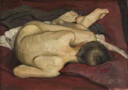 art-and-things-of-beauty:   Owe Zerge (1894-1983) - Sleeping nude boy, oil on canvas, 29 x 41 cm. 1934. 