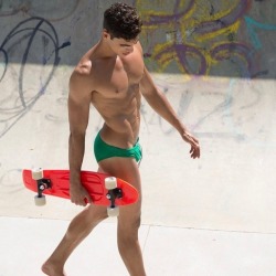 cariocawear:Sexy @jhona_burjack  by Xavier @xavier_samre   Jhoan wearing green bikini Sunga by CA-RIO-CA Sunga Co. #cariocawear #cariocasungaco #sunga #green #skateboard #skateboy @cariocasungaco  (at Ca-Rio-Ca Sunga Co. Ipanema)