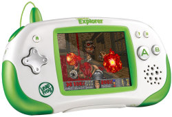 itrunsdoom:  The first generation of Leapfrog educational kids toys? Yeah, they run Doom. While these devices are designed to run a limited set of educational games for young children, under the hood they use a variation of Ångström Linux. Needless