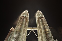 The world’s tallest twins (Petronas Towers in Kuala Lumpur, Malaysia)