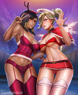 badcompzero:  Mercy Christmas &amp; Pharah Reindeer    hohoho Mer®cy Christmas and happy new year.  I have to post early cuz busy between 23-25 Dec  NSFW Preview here    Patreon Reward  - S Tier (ŭ)  : get HD file     - SSS Tier (บ) :   