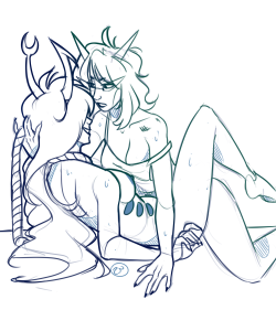 surnmfang:JUST GALS BEING PALS redfang sketch commission that i had soooo much fun with ///tearsi missed drawing my bb 