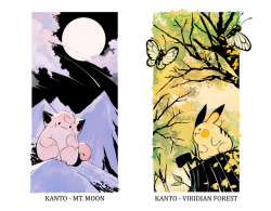 sticksandsharks:Kanto print set!I’ll have these at Glasgow Comic Con next month and they’ll be up on Tictail if I have remaining stock after GCC.