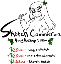 nyxondyx:  ktullanyx:  Starting next Monday, November 30th, I’ll be doing sketch commissions until I hit the goal amount of 轜. I’ll be streaming every day until I reach said goal amount too! You may send in reservations to ktullanyx@hotmail.com