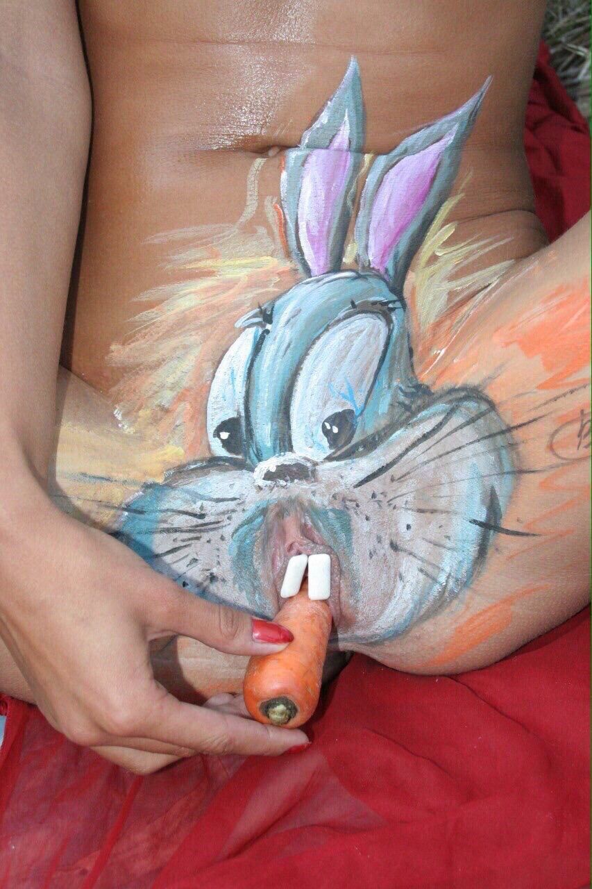 Pussy body paint target