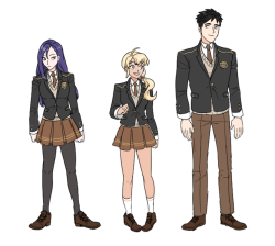 drew some of the ocs as if they were in a school AU for fun!