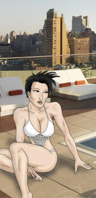 Anna AtomHaven’t updated in a while, so here’s a lovely pic of Russian beauty Anna Atom chilling poolside on a rooftop in New York. The buxom powerhouse is soon to make a debut in the cyberKittenVerse and I couldn’t be more thrilled to have her